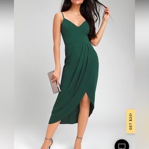 Lulus Reinette Dress in Emerald- size large